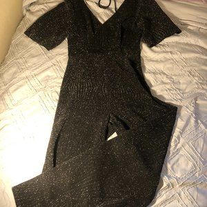 Altar’d State Metallic Sparkly Wide Leg Jumpsuit